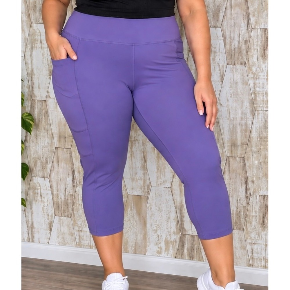 REI Co-op Purple Activewear Leggings Women 2XL Tactel Lycra Spandex